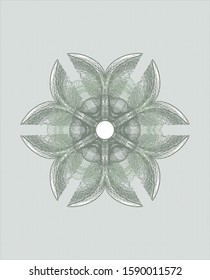 Green rosette. Linear Illustration. Vector, Detailed.