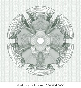 Green rosette. Linear Illustration. Vector, Detailed.