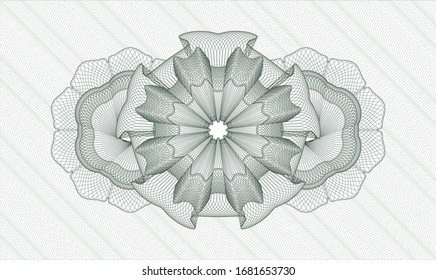 Green rosette. Linear Illustration. Vector. Detailed.