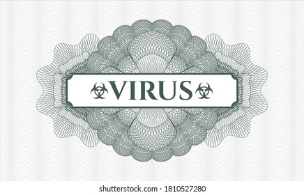 Rosette verde. Ilustración lineal. Vector. Detallado con el virus de texto dentro