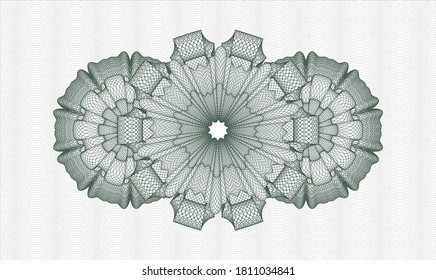 Green rosette. Linear Illustration. Vector. Detailed 