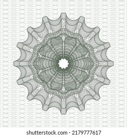 Green rosette. Linear Illustration. Vector, Detailed. 