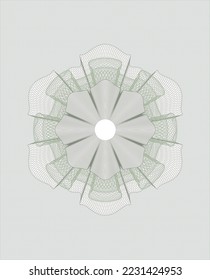 Rosette verde. Ilustración lineal. Vector, Detallado. 