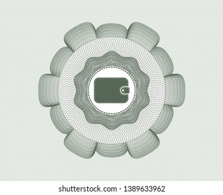 Green rosette. Linear Illustration with wallet icon inside