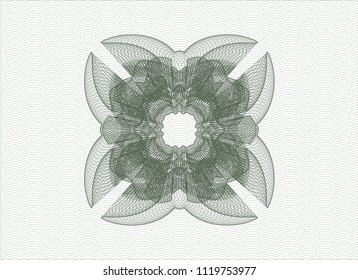 Green rosette or money style emblem