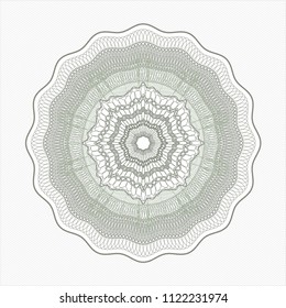 Green rosette or money style emblem