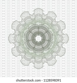 Green rosette or money style emblem