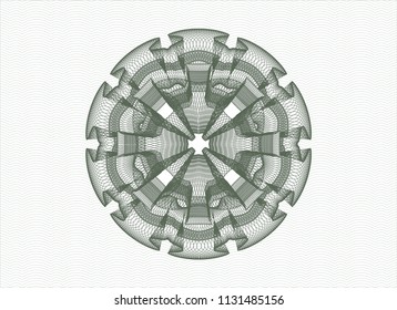 Green rosette or money style emblem