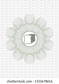 Green rosette (money style emblem) with bread icon inside