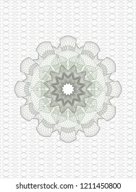 Green rosette or money style emblem