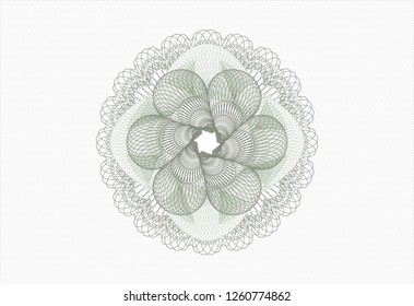 Green rosette or money style emblem