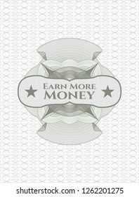 Green rosette (money style emblem) with text Earn More Money inside