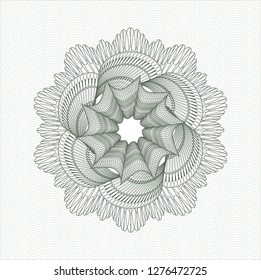 Green rosette or money style emblem