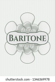 Green rosette (money style emblem) with text Baritone inside