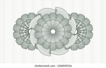 Green rosette or money style emblem