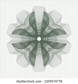Green rosette or money style emblem