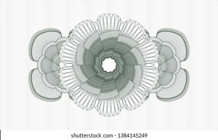 Green rosette (money style emblem). Vector Illustration. Detailed.