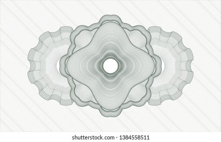 Green rosette or money style emblem. Vector Illustration. Detailed.