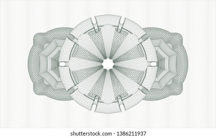 Green rosette or money style emblem. Vector Illustration. Detailed.