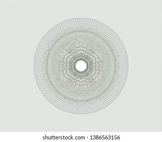 Green rosette or money style emblem. Vector Illustration. Detailed.