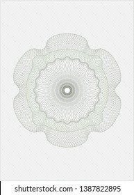 Green rosette or money style emblem. Vector Illustration. Detailed.