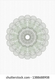 Green rosette or money style emblem. Vector Illustration. Detailed.