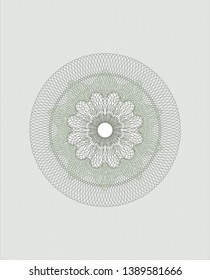 Green rosette (money style emblem). Vector Illustration. Detailed.