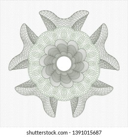 Green rosette (money style emblem). Vector Illustration. Detailed.