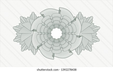 Green rosette (money style emblem). Vector Illustration. Detailed.