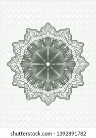 Green rosette (money style emblem). Vector Illustration. Detailed.