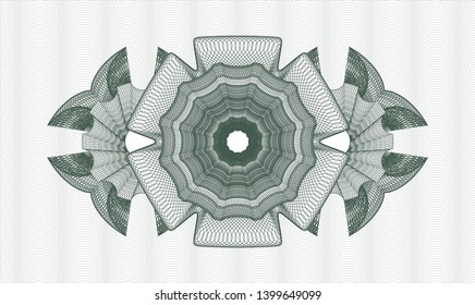 Green rosette (money style emblem). Vector Illustration. Detailed.