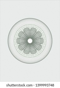 Green rosette or money style emblem. Vector Illustration. Detailed.