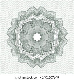 Green rosette (money style emblem). Vector Illustration. Detailed.