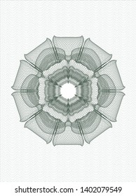 Green rosette (money style emblem). Vector Illustration. Detailed.