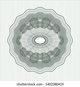 Green rosette or money style emblem. Vector Illustration. Detailed.