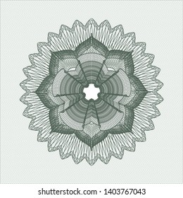 Green rosette (money style emblem). Vector Illustration. Detailed.
