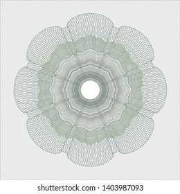 Green rosette or money style emblem. Vector Illustration. Detailed.