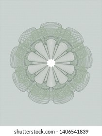 Green rosette or money style emblem. Vector Illustration. Detailed.