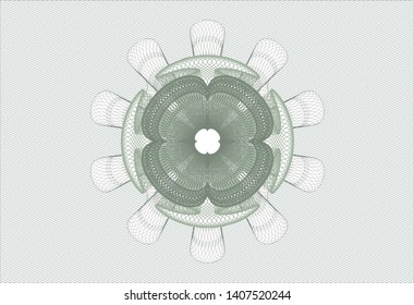 Green rosette (money style emblem). Vector Illustration. Detailed.