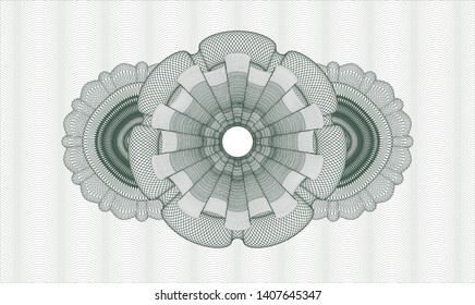 Green rosette (money style emblem). Vector Illustration. Detailed.