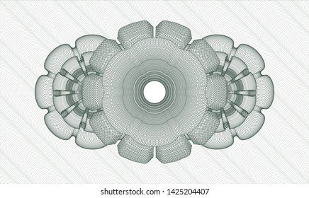 Green rosette (money style emblem). Vector Illustration. Detailed.