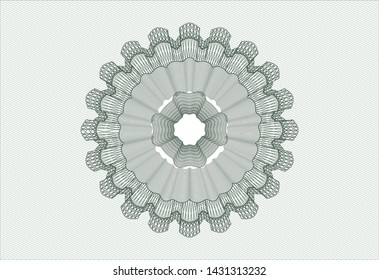 Green rosette (money style emblem). Vector Illustration. Detailed.