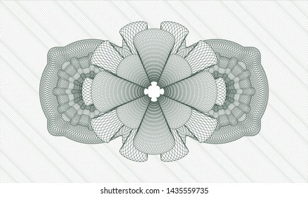 Green rosette or money style emblem. Vector Illustration. Detailed.