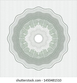 Green rosette (money style emblem). Vector Illustration. Detailed.
