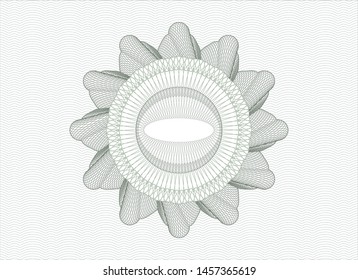 Green rosette (money style emblem). Vector Illustration. Detailed.