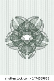 Green rosette (money style emblem). Vector Illustration. Detailed.