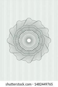 Green rosette or money style emblem. Vector Illustration. Detailed.