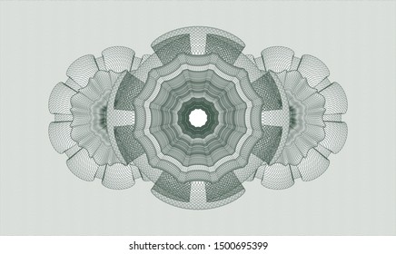 Green rosette (money style emblem). Vector Illustration. Detailed.