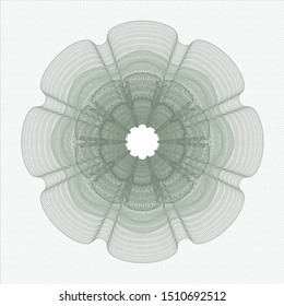 Green rosette (money style emblem). Vector Illustration. Detailed.