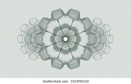 Green rosette or money style emblem. Vector Illustration. Detailed.